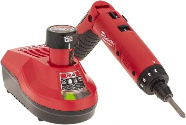 Milwaukee Tool - 4 Volts, Lithium-Ion Battery, Swivel Handle Cordless Screwdriver - 200, 600 RPM, 44 Inch/Lbs. Torque, Battery Included - All Tool & Supply