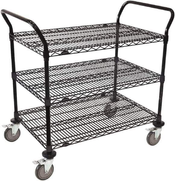 Value Collection - 800 Lb Capacity, 18" Wide x 36" Long x 39" High Wire Cart - 3 Shelf, Steel, Swivel Casters - All Tool & Supply