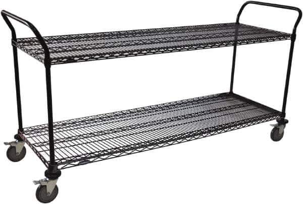 Value Collection - 600 Lb Capacity, 18" Wide x 72" Long x 39" High Wire Cart - 2 Shelf, Steel, Swivel Casters - All Tool & Supply