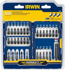 Irwin - 32 Piece, Phillips, Square, Torx Handle, Drive Set - #1 to #3 - All Tool & Supply