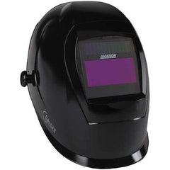 Jackson Safety - 3-25/32" Window Width x 1-13/16" Window Height, 9 to 13 Shade Auto-Darkening Lens, Fixed Front Welding Helmet - Black Thermoplastic Green Lens - All Tool & Supply