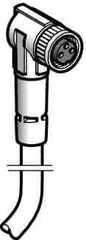 Telemecanique Sensors - 4 Amp, M8 3 Pin Elbowed Female Cordset Sensor and Receptacle - 10 to 30 VDC, 2m Cable Length, IP67 Ingress Rating - All Tool & Supply