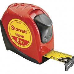 Starrett - 26' x 1" Yellow Blade Tape Measure - 1mm Graduation, S6 Graduation Style, Red Case - All Tool & Supply