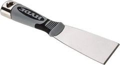 Hyde Tools - 2" Wide Stainless Steel Putty Knife - Stiff, Cushioned Grip Polypropylene Handle, 8" OAL - All Tool & Supply