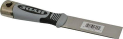 Hyde Tools - 1-1/4" Wide Stainless Steel Putty Knife - Stiff, Cushioned Grip Polypropylene Handle, 8" OAL - All Tool & Supply