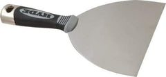 Hyde Tools - 6" Wide Stainless Steel Putty Knife - Flexible, Cushioned Grip / Hammerhead Polypropylene Handle, 8" OAL - All Tool & Supply