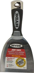 Hyde Tools - 4" Wide Stainless Steel Putty Knife - Flexible, Cushioned Grip / Hammerhead Polypropylene Handle, 8" OAL - All Tool & Supply