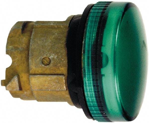 Schneider Electric - Green Lens LED Pilot Light - Round Lens, Shock Resistant, Vibration Resistant, Water Resistant - All Tool & Supply