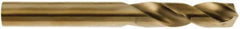 Hertel - 39/64" 135° Spiral Flute Cobalt Screw Machine Drill Bit - Oxide/Gold Finish, 2-3/4" Flute Length, 4-1/4" OAL, Split Point - All Tool & Supply