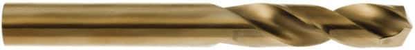 Hertel - 3/4" 135° Spiral Flute Cobalt Screw Machine Drill Bit - Oxide/Gold Finish, 3-11/32" Flute Length, 5-7/32" OAL, Split Point - All Tool & Supply