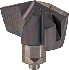 Iscar - Series ICM, 16.99mm Diam Grade IC907 140° Replaceable Drill Tip - Carbide, TiAlN/TiN Finish, 17 Seat Size - All Tool & Supply