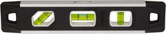 Johnson Level & Tool - Magnetic 9" Long 3 Vial Torpedo Level - Aluminum, Black, 1 Plumb, 1 Level & 1 45° Vials - All Tool & Supply