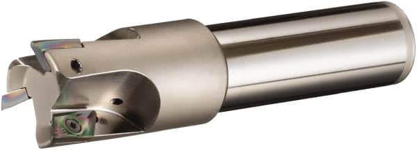 Sumitomo - 25mm Cut Diam, 25mm Shank Diam, 140mm OAL, Indexable Square Shoulder End Mill - AECT Inserts, Cylindrical Shank, 90° Lead Angle, Through Coolant, Series WaveMill - All Tool & Supply