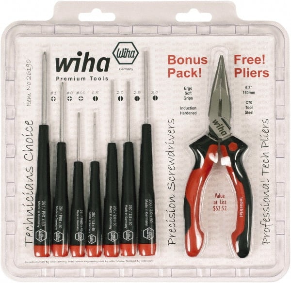 Wiha - 8 Piece Phillips & Slotted Screwdriver Set - All Tool & Supply