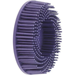 Value Collection - 3" 36 Grit Ceramic Straight Disc Brush - Very Coarse Grade, Type R Quick Change Connector, 3/4" Trim Length, 0.37" Arbor Hole - All Tool & Supply