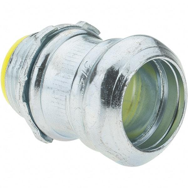 Value Collection - 3/4" Trade, Steel Compression Straight EMT Conduit Connector - Insulated - All Tool & Supply