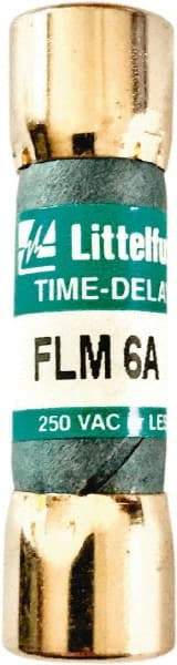 Value Collection - 250 VAC, 6 Amp, Time Delay Plug Fuse - 1-1/2" OAL, 10 at AC kA Rating, 13/32" Diam - All Tool & Supply