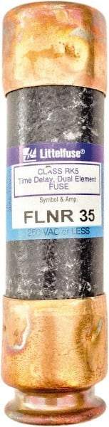 Value Collection - 125 VDC, 250 VAC, 35 Amp, Time Delay General Purpose Fuse - 3" OAL, 200 kA Rating, 13/16" Diam - All Tool & Supply