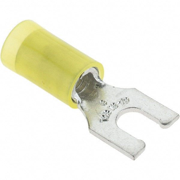 Value Collection - #8 Stud, 12 to 10 AWG Compatible, Partially Insulated, Crimp Connection, Locking Fork Terminal - All Tool & Supply