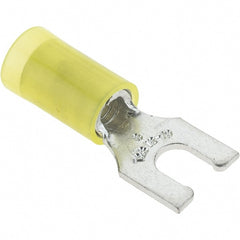 Value Collection - #8 Stud, 12 to 10 AWG Compatible, Partially Insulated, Crimp Connection, Locking Fork Terminal - All Tool & Supply