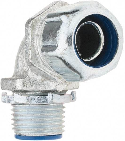 Value Collection - 3/8" Trade, Malleable Iron Threaded Angled FMC & Liquidtight Conduit Connector - Insulated - All Tool & Supply