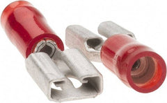 Value Collection - 22 to 18 AWG, Nylon, Partially Insulated, Female Wire Disconnect - 1/4" Wide Tab, Red, CSA Certified, UL Listed - All Tool & Supply