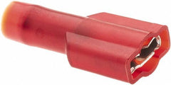 Value Collection - 22 to 18 AWG, Nylon, Fully Insulated, Female Wire Disconnect - 1/4" Wide Tab, Red - All Tool & Supply