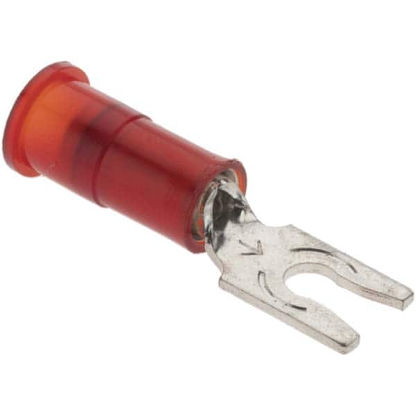 Value Collection - #4 Stud, 22 to 18 AWG Compatible, Partially Insulated, Crimp Connection, Locking Fork Terminal - All Tool & Supply