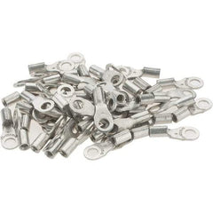 Value Collection - 22-16 AWG Noninsulated Crimp Connection D Shaped Ring Terminal - #6 Stud, Tin Plated Copper Contact - All Tool & Supply