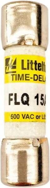 Value Collection - 500 VAC, 15 Amp, Time Delay General Purpose Fuse - 1-1/2" OAL, 13/32" Diam - All Tool & Supply