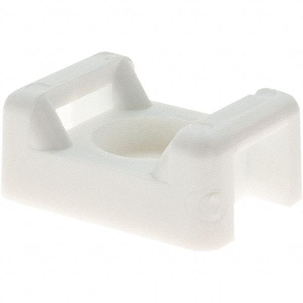 Value Collection - White, Cable Tie Mounting Base - 7/8" Long x 9.5mm High x 5/8" Wide Fastener Mount, Screw Size 8 - All Tool & Supply