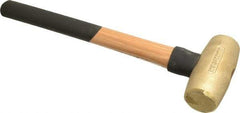 American Hammer - 5 Lb Head 1-3/4" Face Brass Nonmarring Hammer - 16" OAL, Wood Handle - All Tool & Supply