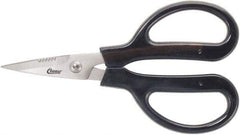 Clauss - 3" LOC, 9-1/4" OAL Stainless Steel Blunt Point Trimmers - Serrated, Plastic Handle, For Paper, Fabric - All Tool & Supply