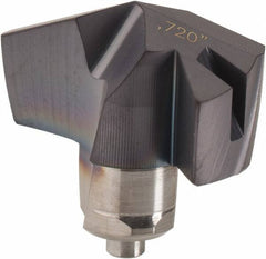 Iscar - Series ICM, 0.72" Diam Grade IC908 140° Replaceable Drill Tip - Carbide, TiAlN Finish, 18 Seat Size, Through Coolant - All Tool & Supply