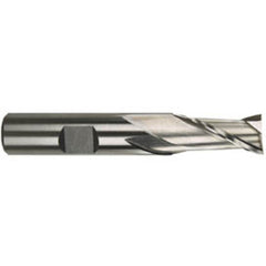 ‎5/32 Dia. × 2-3/8 Overall Length 2-Flute Square End High Speed Steel SE End Mill-Round Shank-Center Cutting -TiN Series/List #1898G - All Tool & Supply