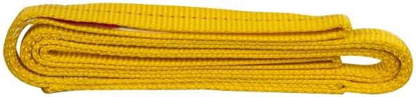 Value Collection - 6' Long x 1" Wide, 3,200 Lb Vertical Capacity, 2 Ply, Polyester Web Sling - 2,500 Lb Choker Capacity, with Eye & Eye (Flat) - All Tool & Supply