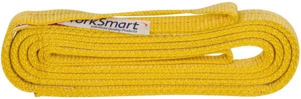 Value Collection - 10' Long x 1" Wide, 3,200 Lb Vertical Capacity, 2 Ply, Polyester Web Sling - 2,500 Lb Choker Capacity, with Eye & Eye (Flat) - All Tool & Supply