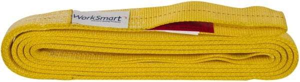 Value Collection - 16' Long x 2" Wide, 6,400 Lb Vertical Capacity, 2 Ply, Polyester Web Sling - 5,000 Lb Choker Capacity, with Eye & Eye (Flat) - All Tool & Supply