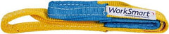 Value Collection - 3' Long x 1" Wide, 3,200 Lb Vertical Capacity, 2 Ply, Polyester Web Sling - 2,500 Lb Choker Capacity, with Eye & Eye (Twisted) - All Tool & Supply