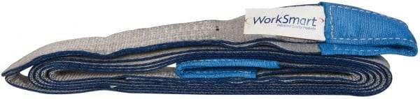 Value Collection - 16' Long x 2" Wide, 3,200 Lb Vertical Capacity, 1 Ply, Polyester Web Sling - 2,500 Lb Choker Capacity, Silver (Color), with Eye & Eye (Flat) - All Tool & Supply