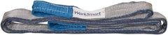 Value Collection - 9' Long x 2" Wide, 6,400 Lb Vertical Capacity, 2 Ply, Polyester Web Sling - 5,000 Lb Choker Capacity, Silver (Color), with Eye & Eye (Flat) - All Tool & Supply