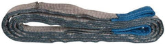 Value Collection - 12' Long x 2" Wide, 6,400 Lb Vertical Capacity, 2 Ply, Polyester Web Sling - 5,000 Lb Choker Capacity, Silver (Color), with Eye & Eye (Flat) - All Tool & Supply