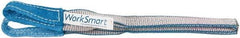 Value Collection - 3' Long x 1" Wide, 1,600 Lb Vertical Capacity, 1 Ply, Polyester Web Sling - 1,250 Lb Choker Capacity, Silver (Color), with Eye & Eye (Twisted) - All Tool & Supply