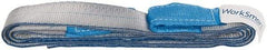 Value Collection - 8' Long x 2" Wide, 3,200 Lb Vertical Capacity, 1 Ply, Polyester Web Sling - 2,500 Lb Choker Capacity, Silver (Color), with Eye & Eye (Twisted) - All Tool & Supply