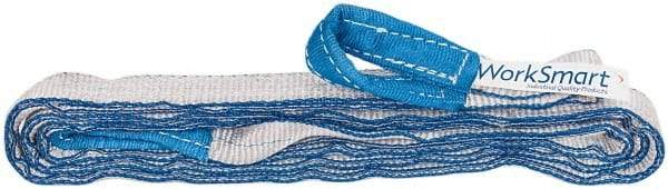 Value Collection - 10' Long x 1" Wide, 3,200 Lb Vertical Capacity, 2 Ply, Polyester Web Sling - 2,500 Lb Choker Capacity, with Eye & Eye (Twisted) - All Tool & Supply