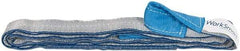 Value Collection - 8' Long x 2" Wide, 6,400 Lb Vertical Capacity, 2 Ply, Polyester Web Sling - 5,000 Lb Choker Capacity, Silver (Color), with Eye & Eye (Twisted) - All Tool & Supply