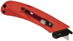 PHC - Retractable Utility Knife - 1-5/8" Blade, Red Plastic Handle, 1 Blade Included - All Tool & Supply