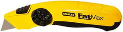 Stanley - Fixed Utility Knife - 2-3/8" Blade, Yellow & Black TPE Handle, 5 Blades Included - All Tool & Supply