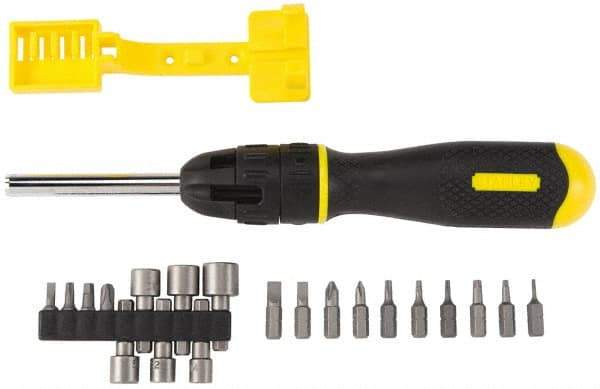 Stanley - 21 Piece Nut Driver, Phillips, Slotted, Square & Torx Screwdriver Set - Bit Sizes: Philips #1 to #3, Nut Driver 7/16, 3/8, 11/32, 5/16, 9/32 & 1/4, Torx T6, T8, T10, T15 & T20 - All Tool & Supply