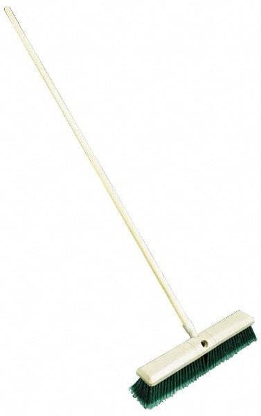 Weiler - 18" General Purpose Synthetic Push Broom - 3" Bristle Length, Foam Block, Threaded Handle Connection - All Tool & Supply